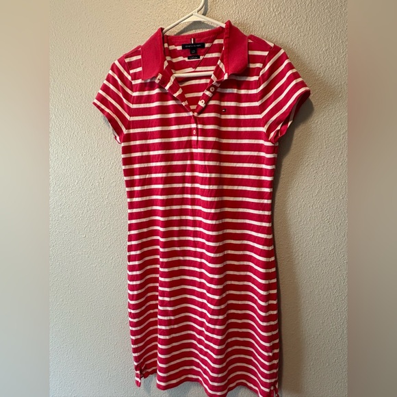 Tommy Hilfiger Dresses & Skirts - Vintage Tommy Hilfiger Pink and White Striped Polo